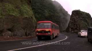 Highway break at mist covered Malshej Ghat [upl. by Aticnemrac]