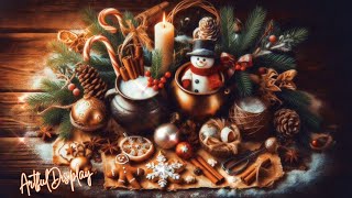 1 Hour TV Art Screensaver 4K Frame TV Hack Festive Christmas Table Art [upl. by Aikyt]