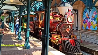 quotDisneyland Railroadquot attraction in Disneyland Paris Full ride [upl. by Analeh]