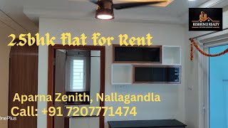 25bhk East facing flat for rent Aparna Zenith Nallagandla 917207771474 [upl. by Udale]