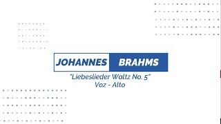 Liebeslieder Walzer No 5 Op52  Brahms  Vocal Line  ALTO Study Version Score HD Karaoke [upl. by Sibyls]