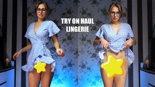 Try on Haul non Transparent Lingerie with Tina in a Dress [upl. by Olympias829]