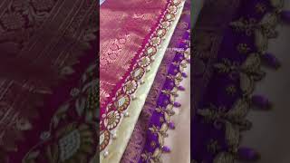 Beautiful Maggam Work Saree Kuchu Designs for Bride  sareekuchu maggamwork aariwork [upl. by Rocray]