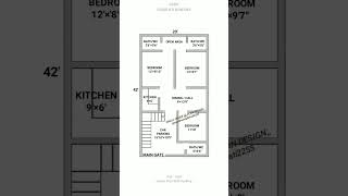 20 × 42 ghar ka naksha  20 × 42 house plan  3bhk with car parking design shorts home houseplan [upl. by Hufnagel494]