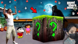 Franklin Shinchan amp Dora Opens Halloween Mystery Box  GTA 5 [upl. by Zippora508]