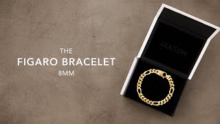 Mens Gold Figaro Bracelet  8mm  Mens Jewelry Unboxing  JAXXON [upl. by Pietra]