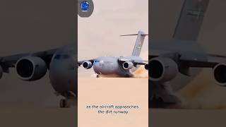 c 17 landing and takeoff on dirt runway💨🙄 [upl. by Atoked]