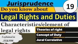 Legal Rights and Duties in Jurisprudence  Theories of Legal Rights in Jurisprudence [upl. by Kcirdnek]