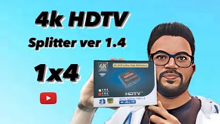 How to connect 4k HDMI splitter 1 in 4 out  HDMI splitter [upl. by Mount]