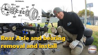 S2EP15 How to Remove Semi floating Rear axle and replace wheel bearing FJ40 BJ40 FJ45 [upl. by Kristina]