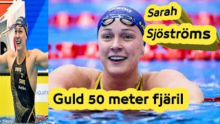 Sveriges Sarah Sjöström tog guld vid VM på 50 meter fjäril [upl. by Modesta]