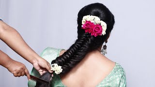 Hairstyle For All Cccasion  Very Easy Hairstyle Using Trick  Indian traditional Hairstyles [upl. by Vashtia]