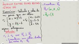 Geometria Analítica Ângulo entre duas retas Vídeo 12 [upl. by Dominique]