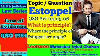 Estoppel  law of evidence  QSO lectures  llb lectures in urdu hindi judicial exam [upl. by Netram977]