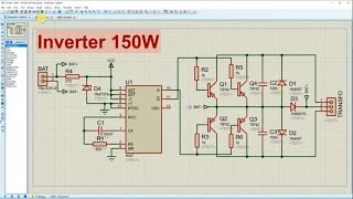 Convertisseur 150W 12v DC vers 220v AC Power Inverter 150W Onduleur 12v to 220v with CD 4047 [upl. by Naimerej825]