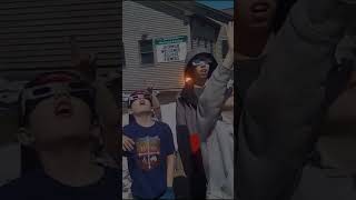 My kids enjoying the eclipse in Jackman Maine [upl. by Naujyt]