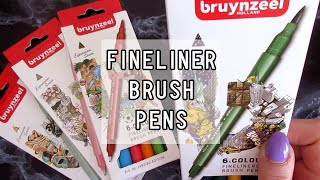 Bruynzeel dual tip finelinerbrush pens  Trying new art supplies [upl. by Mears]