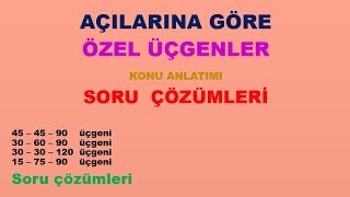 8sınıf Dİk üçgen Açılarına göre özel üçgenler konu anlatımı LGS sınavlara hazırlık soru çözümü [upl. by Kciredes]