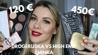 Drogerijska VS high end šminka  šminkanje pola lica i poređenje [upl. by Aisatsanna817]