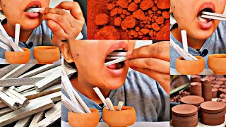 slate cruncher  slate pencil eating  clay pot eating  asmr [upl. by Sallad]