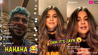 Selena Gomezs HILARIOUS Reaction to Zayn Malik Joining Her Instagram Live WHAT A MOMENT [upl. by Lokkin961]