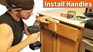 How To Install Cabinet Door Handles amp Pulls  EASY DIY [upl. by Welker]