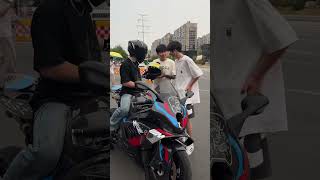 Sorry my back seat can only accommodate one person Motorcycle skateboard BMW S1000RR [upl. by Harhay]