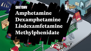 Amphetamine Dexamphetamine Lisdexamfetamine Methylphenidate Lesson Part 1  Sketchy Medical [upl. by Siri846]