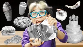 HANYA MAKAN 1 WARNA DIAMOND PLAY BUTTON ADA AYAM DIAMOND KUE DIAMOND PALING MEWAH MUKBANG [upl. by Fielding]