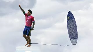 Gabriel Medina’s Near Perfect Wave and Viral Celebration Photo at the Tahiti Olympics 2024 [upl. by Ecnahc]