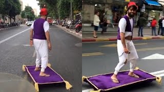 Real life Aladdin rides magic carpet and thrills social media [upl. by Abbotsun869]