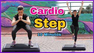 Rutina para ADELGAZAR RAPIDO  Cardio Step 10 Minutos  NatyGlossGym [upl. by Lecrad39]