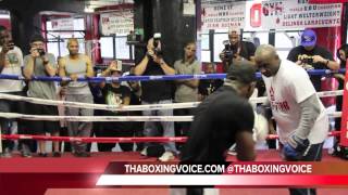 ADRIEN BRONER AND TRAINER MIKE STAFFORD DOING MITT WORK [upl. by Nelleh120]