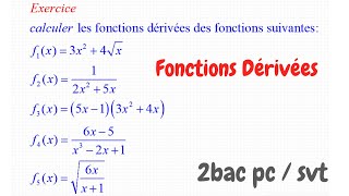 Dérivation et étude des fonctions  Fonctions dérivées  2Bac PCSVT [upl. by Dasha397]