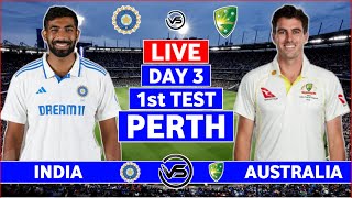 India vs Australia 1st Test Day 3 Live  IND vs AUS 1st Test Live Scores amp Commentary  IND Batting [upl. by Breanne]