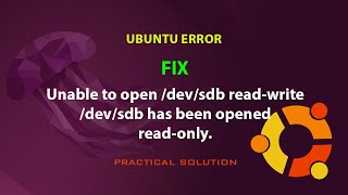 UBUNTU FIX Unable to open devsdb readwrite devsdb has been opened readonly [upl. by Bohner984]