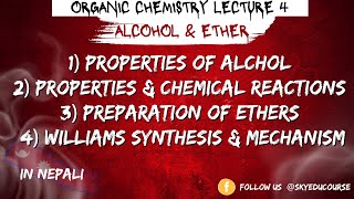 Alcohol and Ether  Organic Chemistry  Bsc  TU  Nepal [upl. by Parfitt]