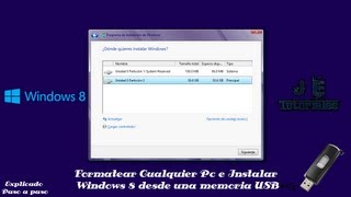 Formatear Cualquier Pc e Instalar Windows 8 desde una memoria USB [upl. by Neellok]