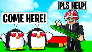 Penguins try to KISS ME in BEDWARS [upl. by Martinelli714]