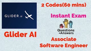 Glider AI Exam Answers  Live Exam Assessment  Coding Answers  Associate Software Engineer [upl. by Meece235]