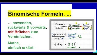 Binomische Formeln anwenden mit DezimalZahlen  Brüchen zum Vereinfachen BiFo04 [upl. by Devlin7]