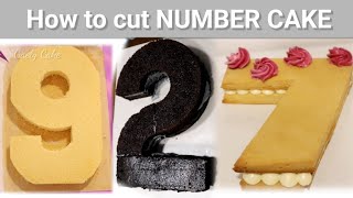 How to cut Number Cake with less scraps  Gaely Cake [upl. by Calise]