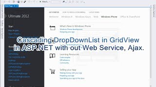 Implementing cascading DropDownList in GridView in ASPNET with out Web Service Ajax [upl. by Phiona]