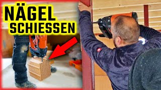 STAHL NAGELN amp POROTON durchschießen  Gasnagler im Einsatz  Home Build Solution [upl. by Viquelia]