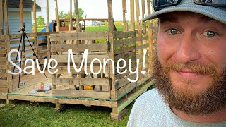 DIY Pallet Shed for Under 1000 Part 1 [upl. by Eeb]