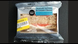 Tesco Finest OAK SMOKED SCOTTISH SALMON amp CREAM CHEESE SANDWICH  £4  Posh Sandwich Review [upl. by Aniham583]