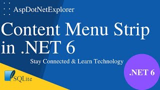 Content Menu Strip in NET 6 Windows Forms  ContentMenuStrip  MenuStrip  ToolStripMenuItem [upl. by Aicnatsnoc]