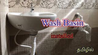 wash basin fitting in tamilwash basin installation in Tamil [upl. by Calvano]