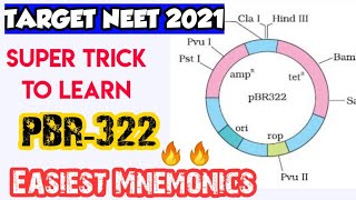 Super Trick To Learn pBR322 PLASMID  Biotechnology Tricks For NEET  NEET 2021 amp NEET 2022 [upl. by Cosette]