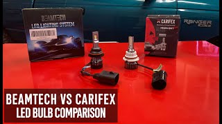 BEAMTECH vs CARIFEX LED Headlight Bulb Comparison on my Ford Ranger [upl. by Steffin]